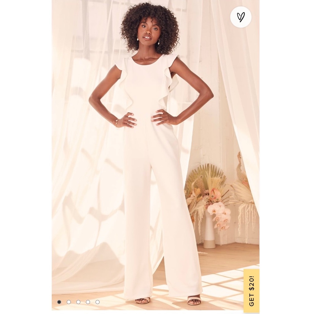 Lulus White Ruffle Jumpsuit